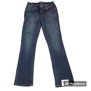 Maurices Blue Denim Jeans Thick Stitched Stretchy Womens Size 6 Reg ( 30 x 32)